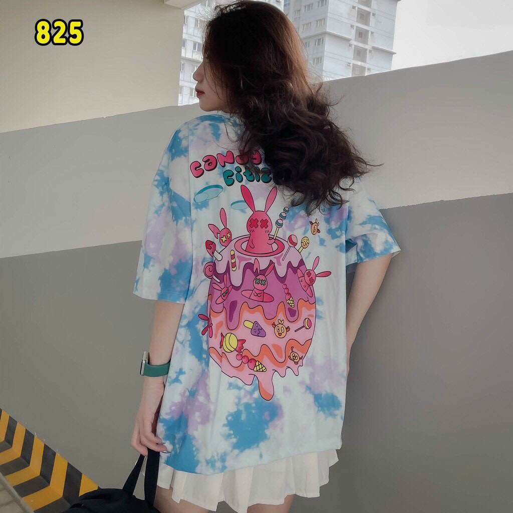 Áo thun loang màu nam nữ đủ mẫu in họa tiết hoạt hình form rộng tay lỡ cực dễ thương, chất áo dày dặn, co giãn 4 chiều | BigBuy360 - bigbuy360.vn