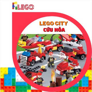 Lego city đồ chơi lắp ráp xếp hình lego giáo dục thông minh sớm cho bé alego bộ 8 món cứu hỏa