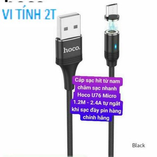 Cáp sạc hít từ nam châm sạc nhanh Hoco U76 Micro 1.2M - 2.4A tự ngắt khi sạc đầy pin hàng chính hãng