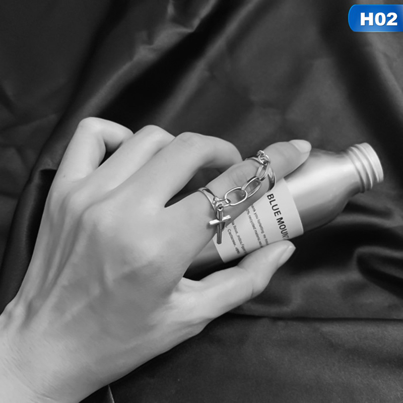 Nhẫn Mạ Bạc Hình Thánh Giá Phong Cách Cổ Điển