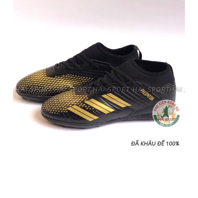 Giày đá bóng sân cỏ nhân tạo Predator màu Hồng -Tặng tất -Khâu đế 100%
