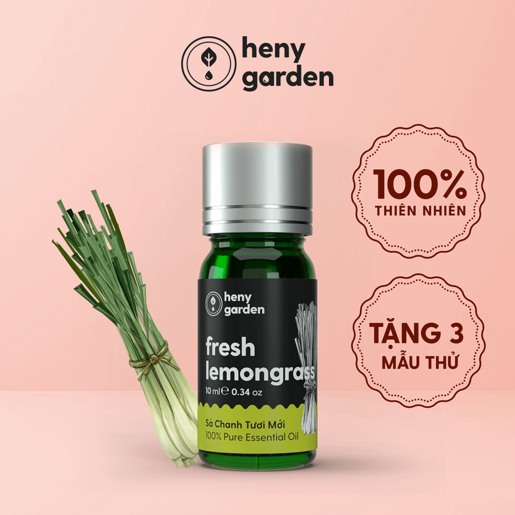 Tinh Dầu Sả Chanh (Fresh) Organic Nguyên Chất Đậm Đặc Xông Thơm Phòng, Làm Nến Thơm Thiên Nhiên HENY GARDEN