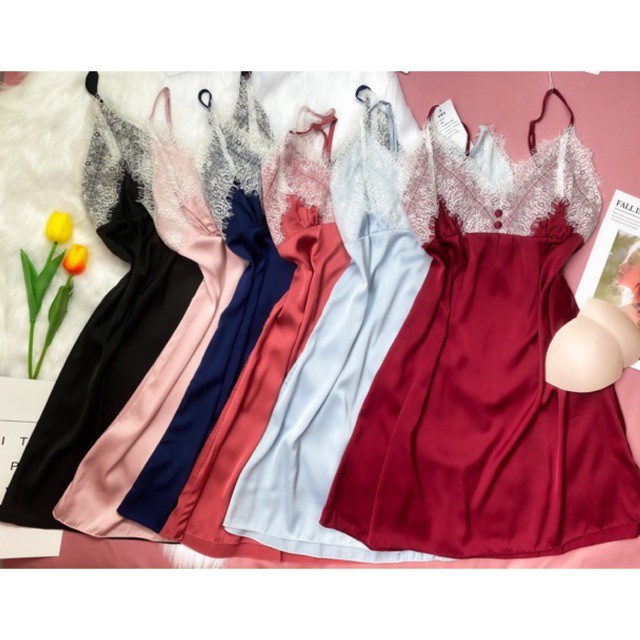 SX118 - Váy ngủ lụa sexy  quyến rũ - (SX149) KELLY WANG