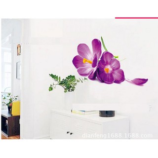 Decal dán tường decal trang trí hoa lan tím BINBIN PK188 (Có sẵn keo)