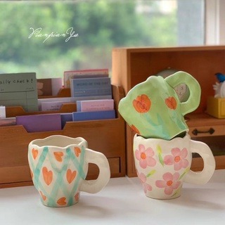 Ly/Cốc gốm sứ phong cách Retro hoạ tiết dễ thương