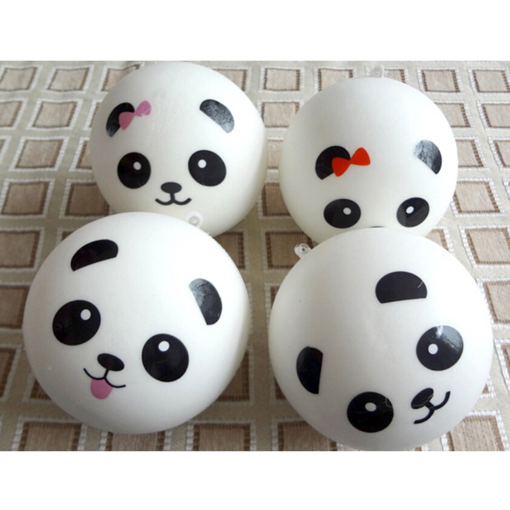 2PCS7CM Panda mềm mại và tăng dần quyến rũ Cawai bánh mì điện thoại di động mặt dây chuyền 