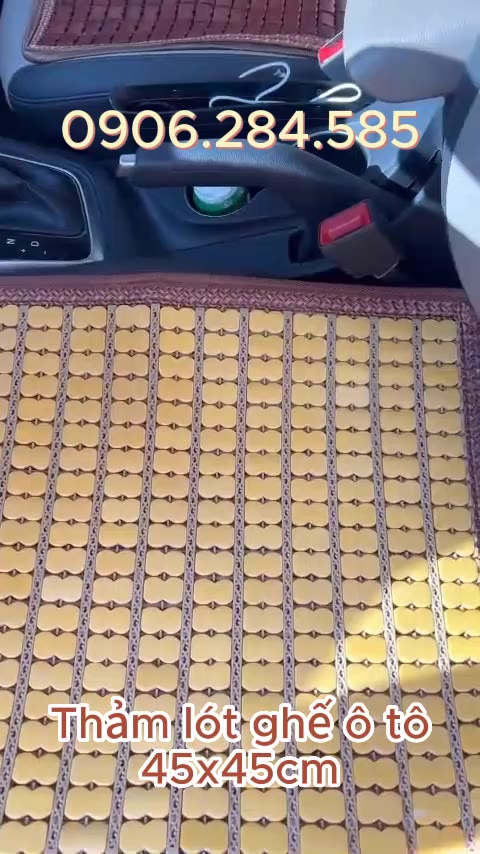 Thảm Lót ghế bằng trúc cho ghế văn phòng, ô tô Có Hạt Bám Dính thoáng mát 45x45cm | BigBuy360 - bigbuy360.vn