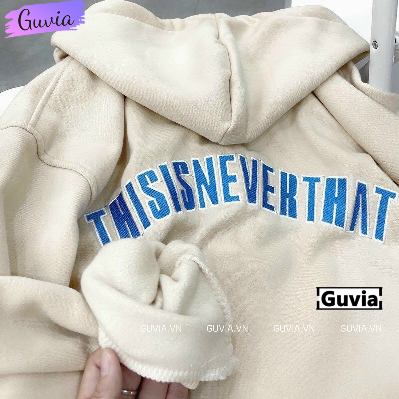 Áo Khoác Nỉ Hoodie THISISNEVERTHAT Nam Nữ Ulzzang Unisex, Áo Khoác Dây Kéo Form Rộng GUVIA  AKN95