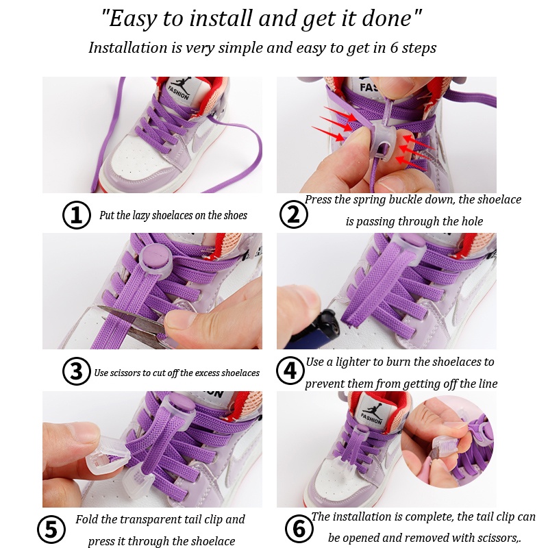 Dây Buộc Giày Co Giãn Không Cần Buộc Tiện Lợi Dành Cho Người Lớn Và Trẻ Em