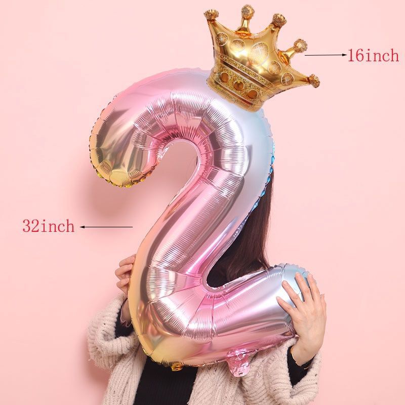 Bong Bóng Trang Trí Tiệc Sinh Nhật Màu Cầu Vồng Kỳ Lân Kích Thước 1 / 1 / 32 Inch