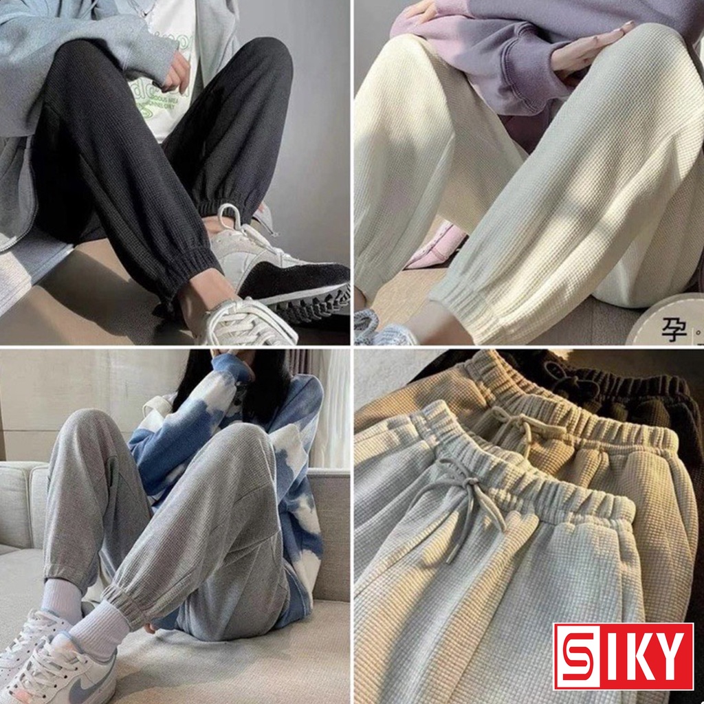 Quần jogger nữ chất nỉ tổ ong dáng rộng siêu xinh - SLIKY 010