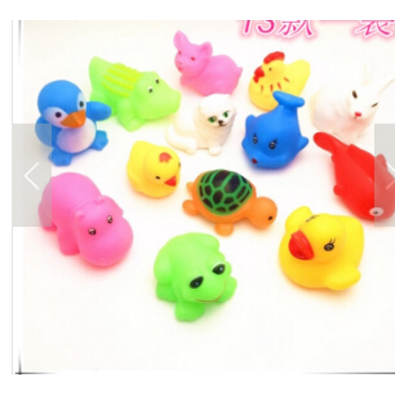Set 5 / 9 Đồ Chơi Mềm Hình Động Vật Nhiều Màu Cho Bé Khi Tắm