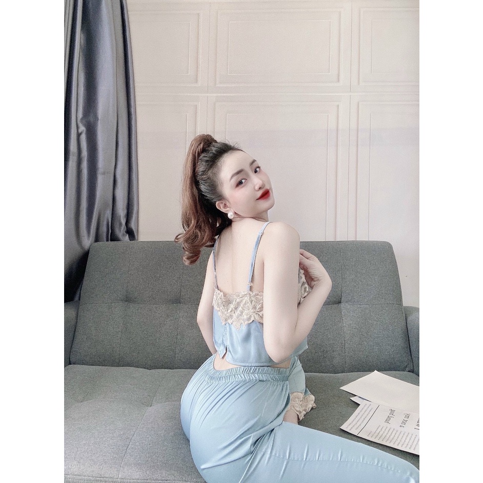 ❤️ 𝐅𝐫𝐞𝐞 𝐒𝐡𝐢𝐩 ❤️ SET ĐỒ NGỦ LỤA SATIN SEXY 3 MÓN ÁO CHOÀNG + ÁO TRONG 2 DÂY + QUẦN DÀI PHỐI REN MÁT MỊN KHÔNG NHĂN | WebRaoVat - webraovat.net.vn