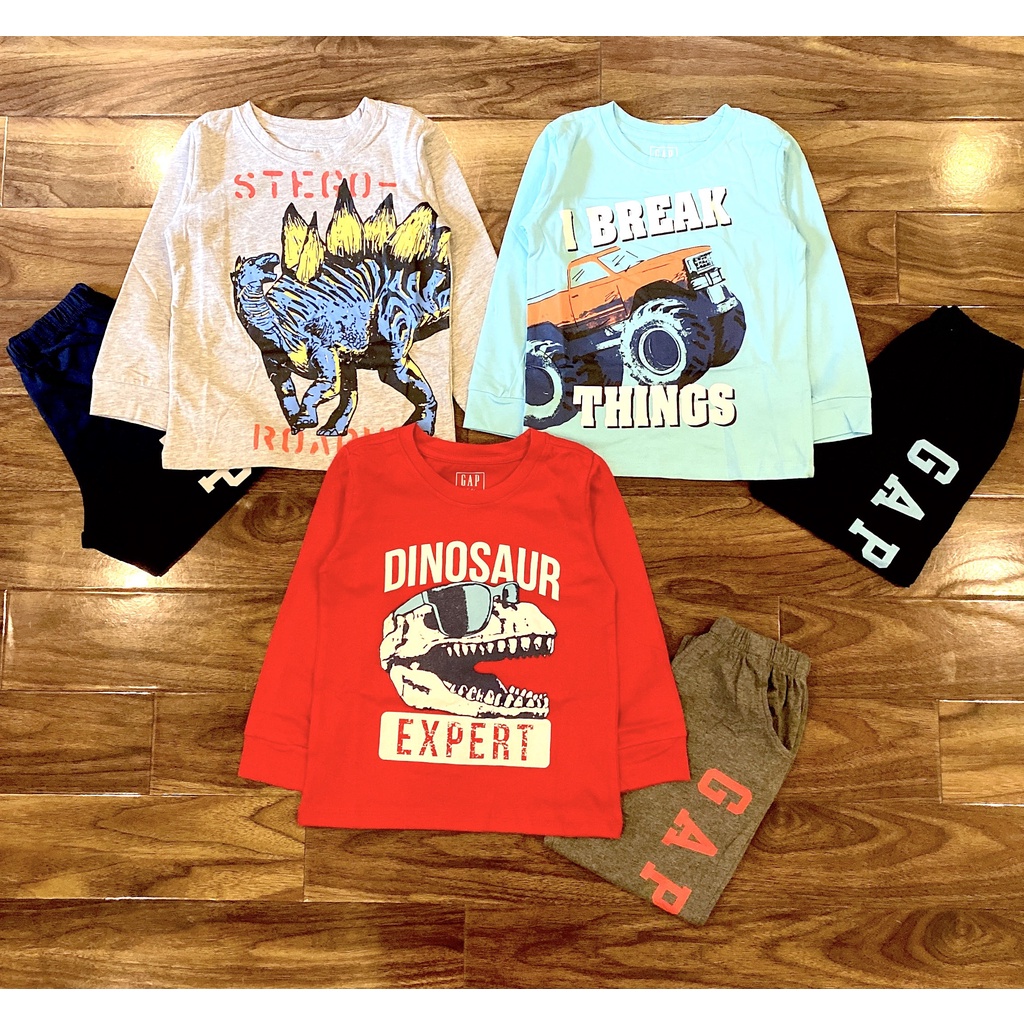 Bộ GAP đại bé trai/ Bộ bé trai tay dài size đại chất cotton in hình sắc nét - 8 mẫu mới