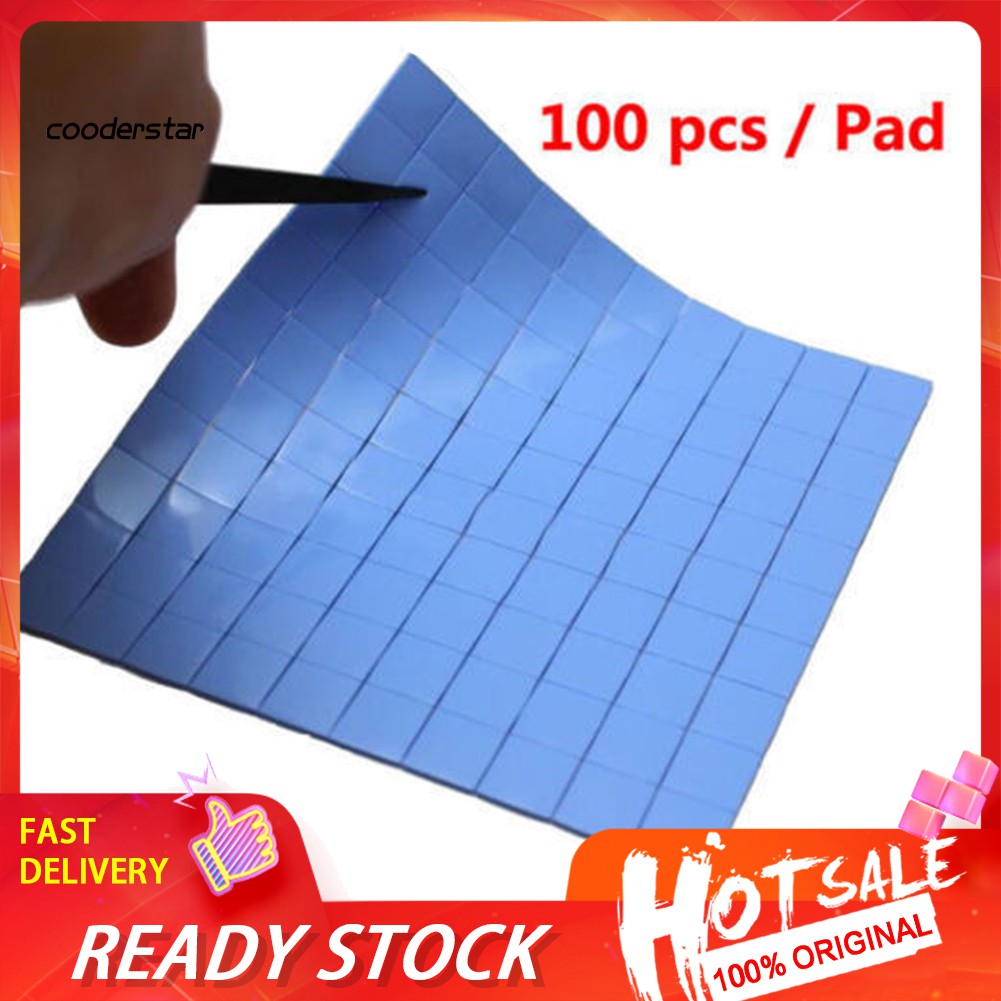 Set 100 tấm silicon tản nhiệt 10x10 x 0.5mm cho GPU VGA IC