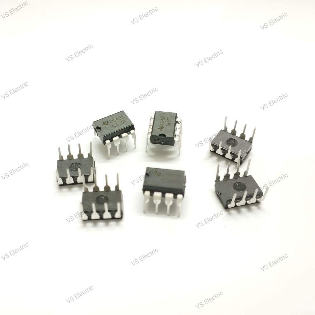(COMBO 5 CON) IC 555 linh kiện điện tử chip ic DIP - 8 - NE555 TẶNG KÈM 5 con LED đơn 5mm màu tuỳ chọn