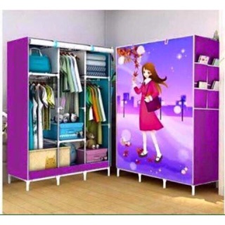 Tủ vải 3 buồng 8 ngăn 3d