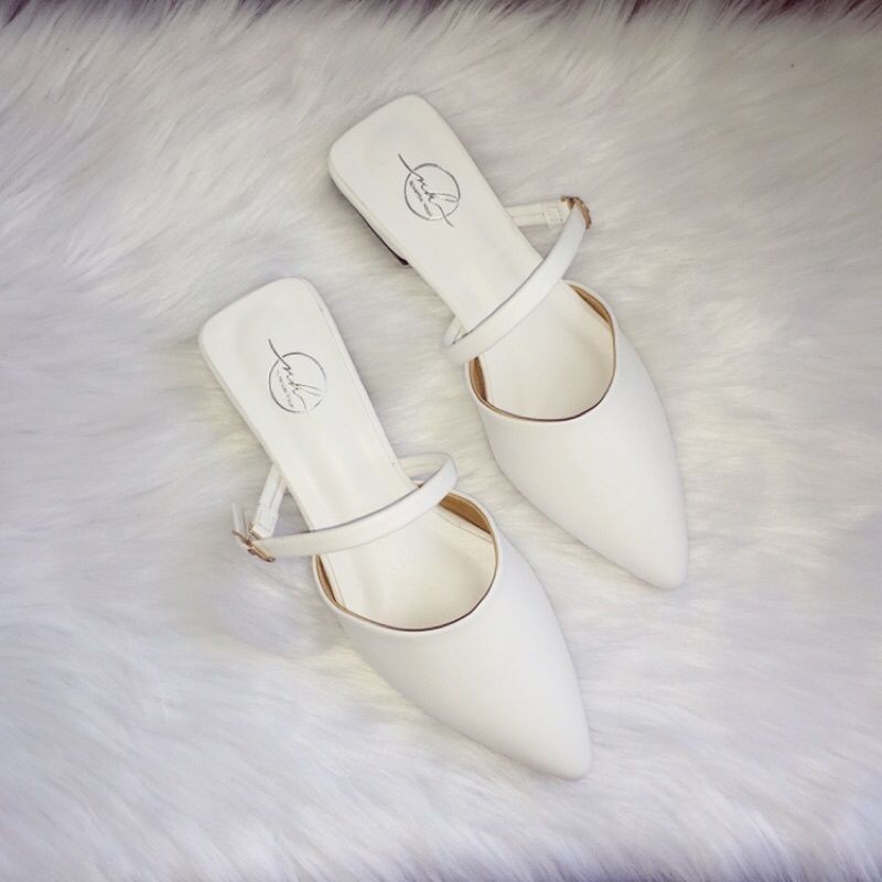 Dép sục gót thấp kiểu dáng mũi nhọn quai ngang đơn giản, 3 màu dành cho nữ, SB25