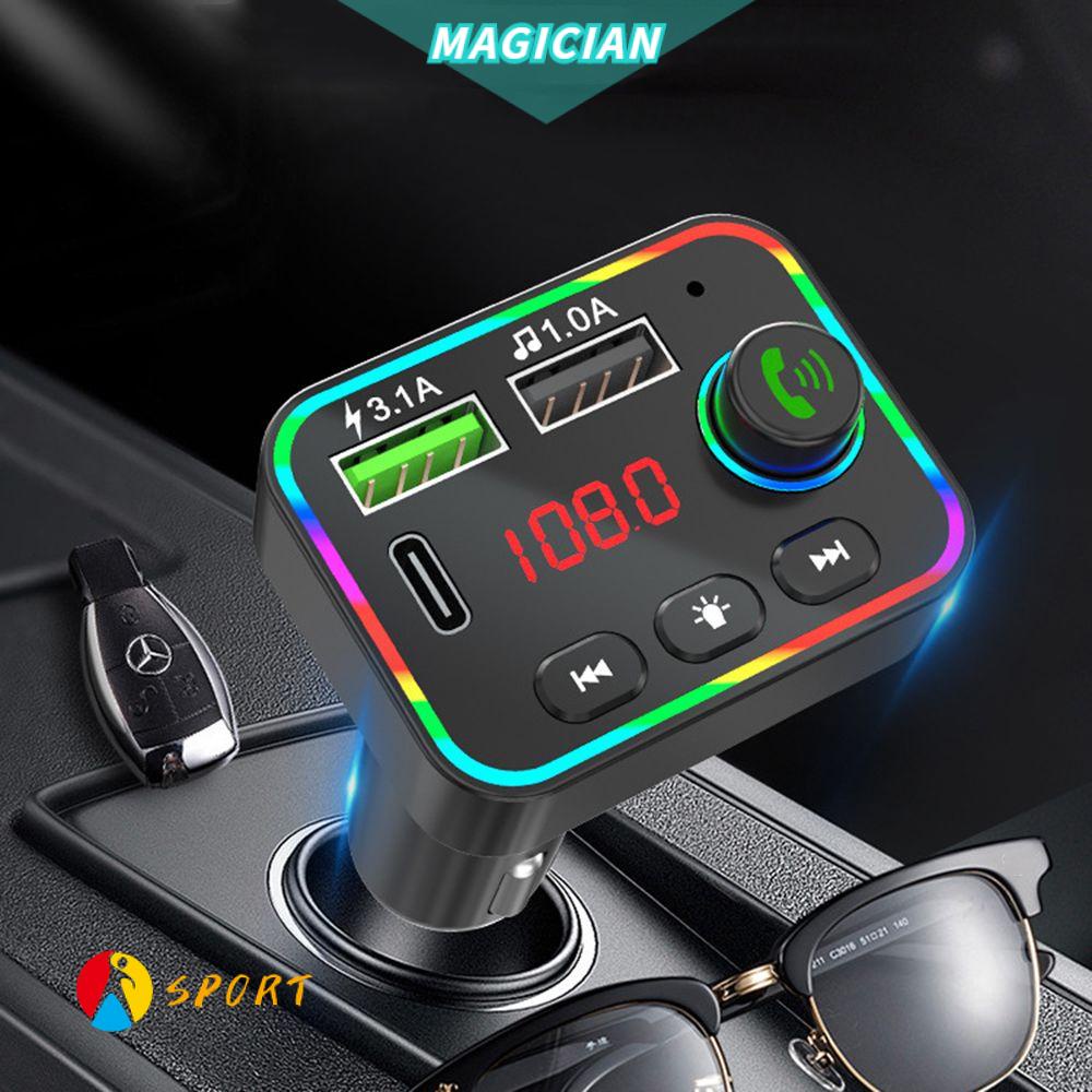 Máy phát MP3 Bluetooth 5.0 không dây rảnh tay 2 cổng usb sạc nhanh Aux hỗ trợ thẻ TF Cd USB Type C