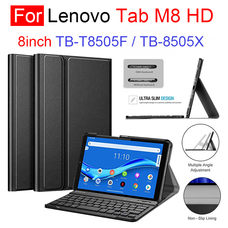 Bao Da Kèm Bàn Phím Không Dây Cho Lenovo Tab M8 Hd Tb-8505F Tb-8505X