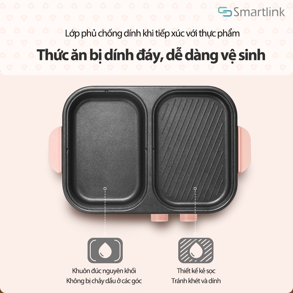 Bếp lẩu nướng điện đa năng Bear DKL-C12D1 2 ngăn, mini 2 trong 1 - Bảo hành 18 tháng