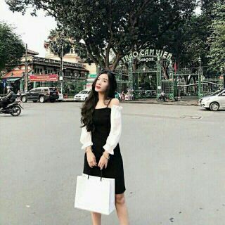🔥dvk6061430 đầm suông rớt vai susu 🔥
