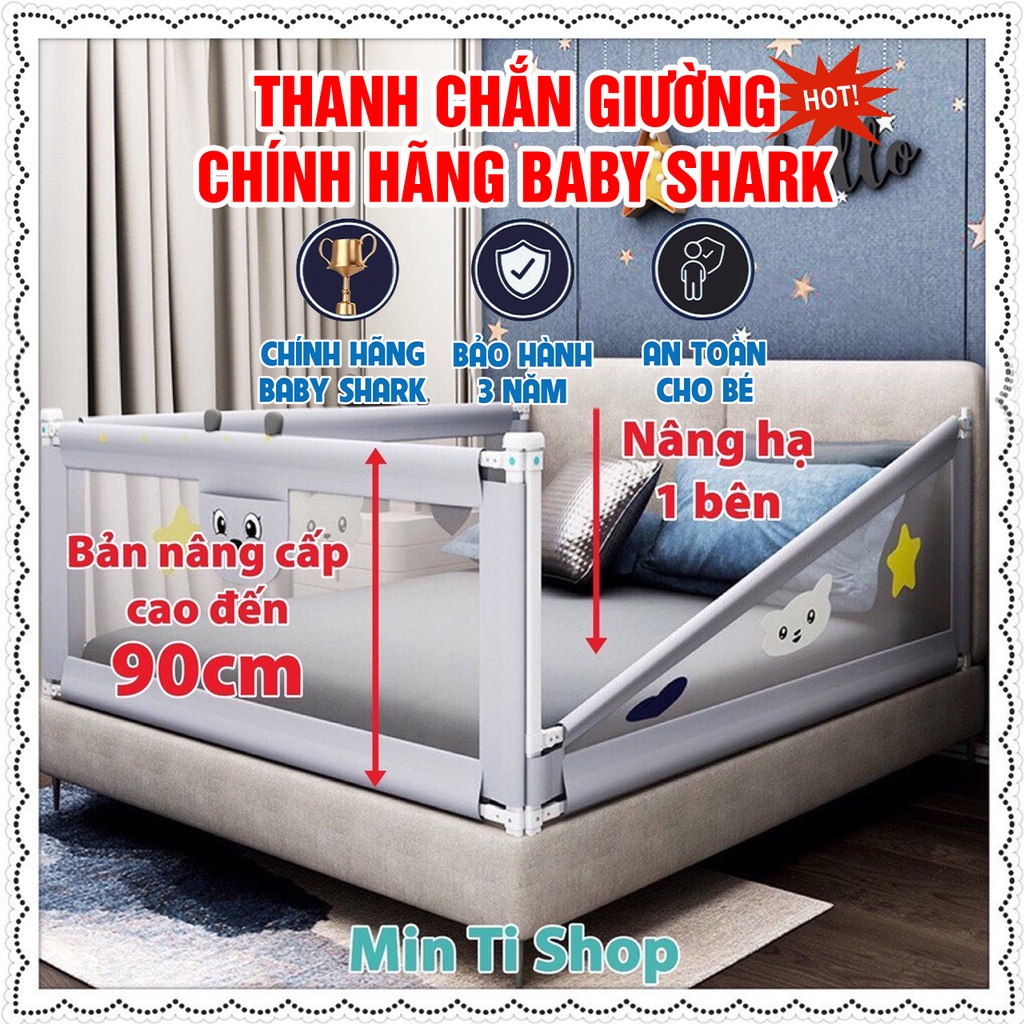 Thanh chắn giường cao cấp Baby Shark chắc chắn bền đẹp bảo vệ an toàn cho bé