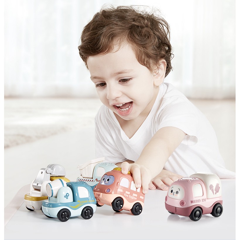 Bộ 4 Xe Đồ Chơi Quán Tính Chạy Trớn - KUB Xe Công Trình, Xe Cứu Hộ