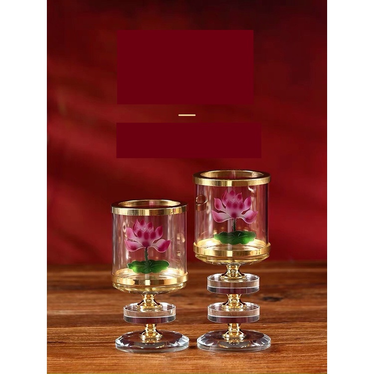 Chân nến hoa sen thủy tinh - Văn phòng phẩm Nhơn Phát