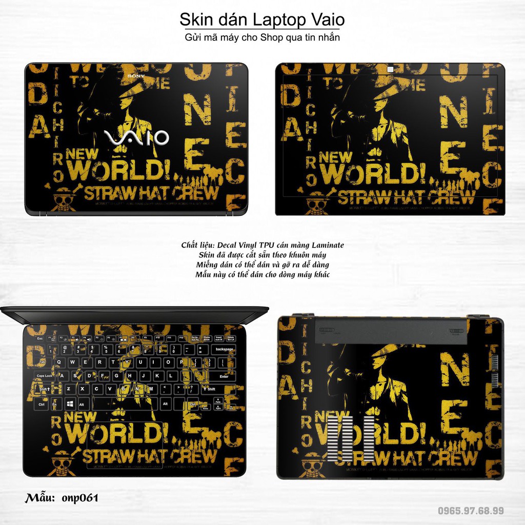 Skin dán Laptop Sony Vaio in hình One Piece _nhiều mẫu 3 (inbox mã máy cho Shop)