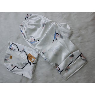 Bộ lụa áo cộc quần dài