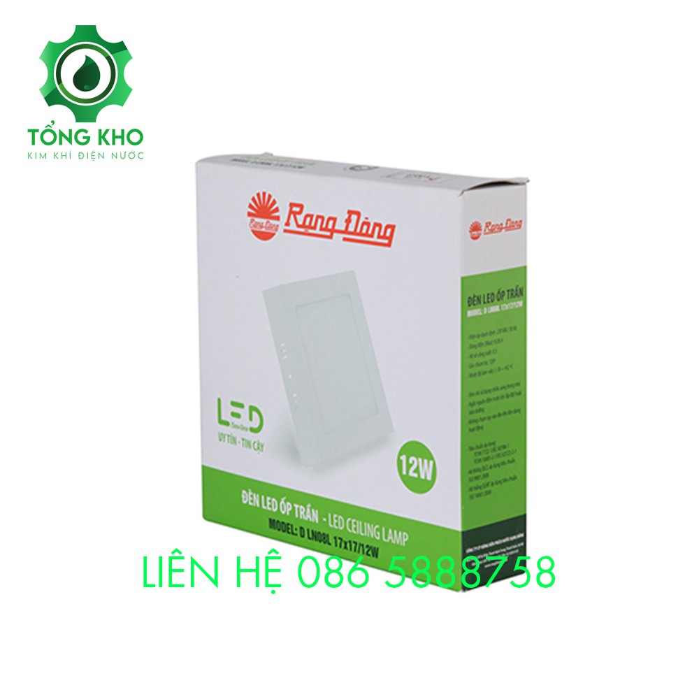 Đèn LED ốp trần vuông Rạng Đông LN08 12W/18W/24W - Tổng kho kim khí điện nước