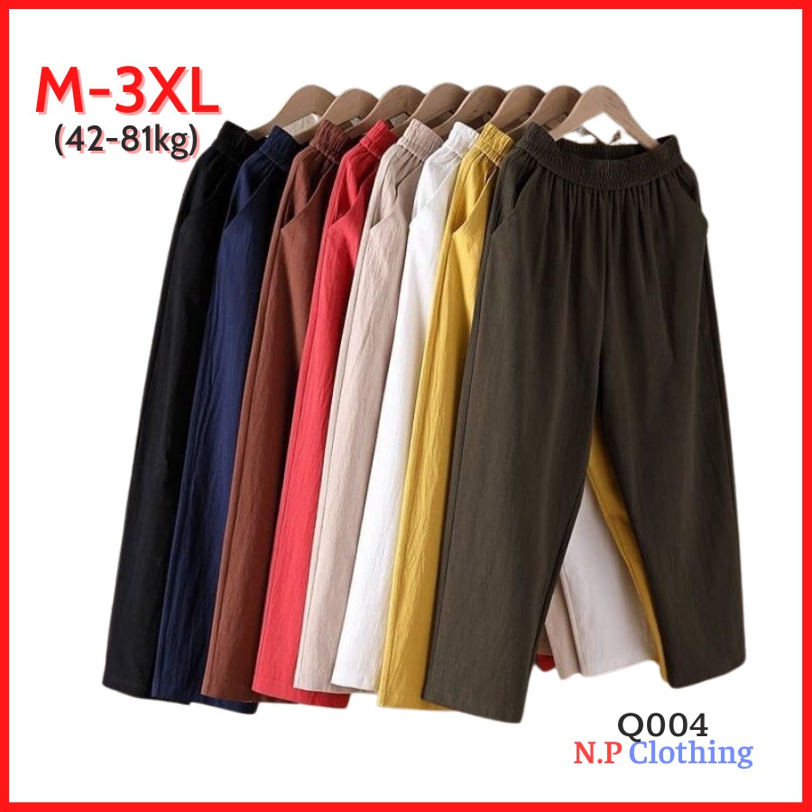 Quần Trung Niên Nữ Q004 Chất thun LINEN Cao Cấp, Kiểu Quần Dài Nữ Ống Đứng Sang Trọng, Thời Trang trung Niên
