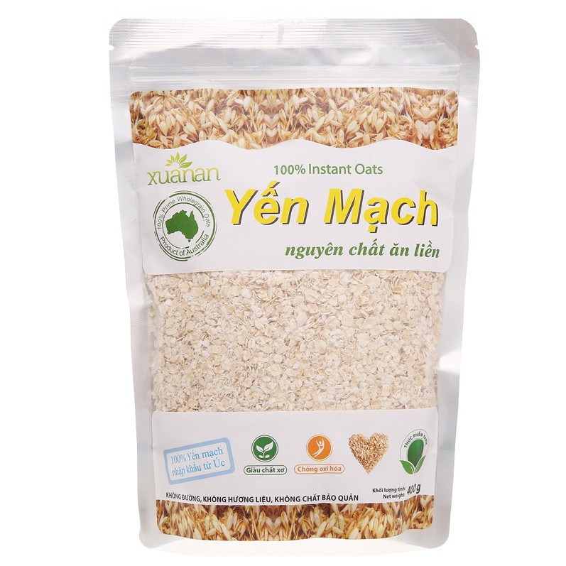 Bột Yến Mạch Nguyên Chất Ăn Liền Xuân An Gói 400g