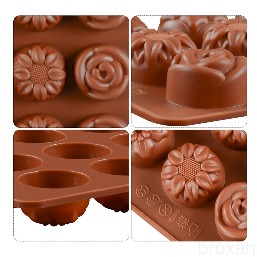 Khuôn Silicone Làm Đá 15 Ô Hình Bông Hoa