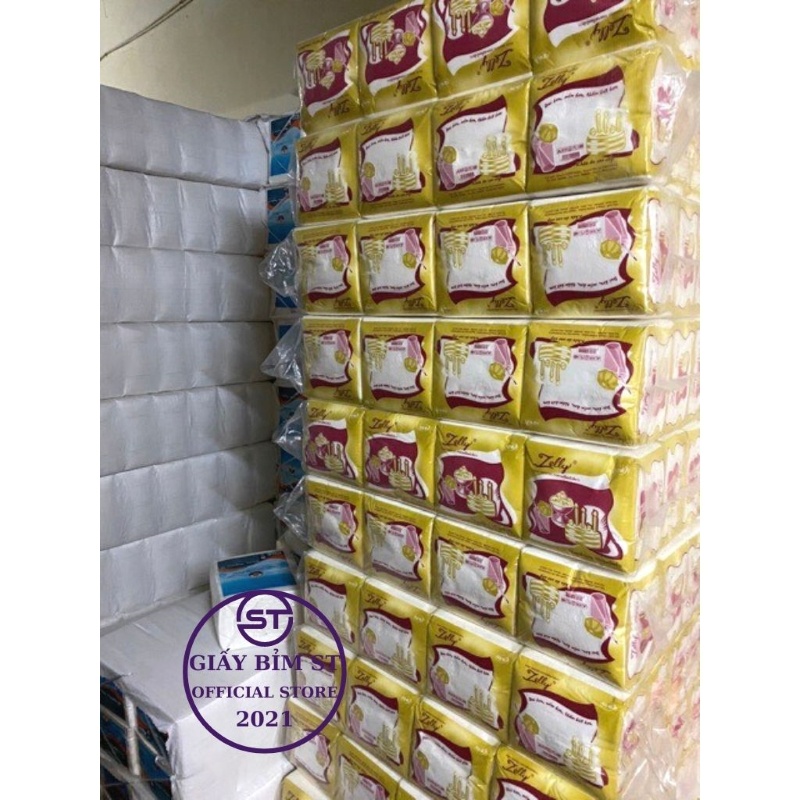 Khăn giấy ăn rút vuông Zelly 100 tờ/gói khổ to 33 x 33cm