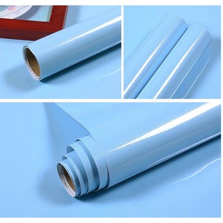 DECAL 1m Giấy dán tường khổ rộng 60cm ( có sẵn keo ) - mặt bóng xanh dương