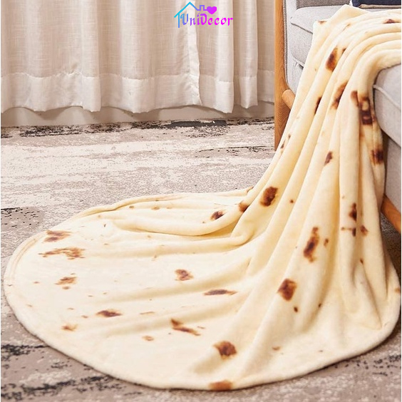 Chăn văn phòng chăn nỉ đa năng Pizza Burito Bắp cải Trứng ốp độc lạ 150cm
