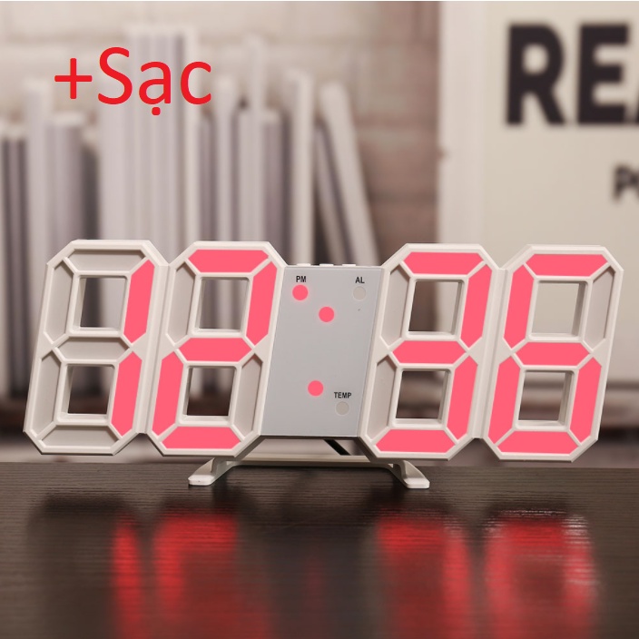 [SALE SỐC][Bán Lấy Tương Tác] Đồng hồ LED 3D treo tường, để bàn thông minh
