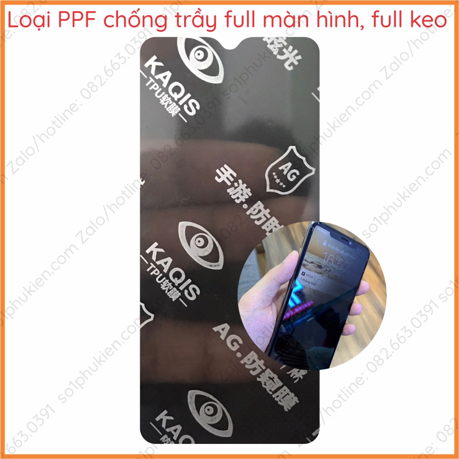 Dán cường lực chống nhin trộm Oppo A57 2022 (4G/5G) oppo A77 oppo A77S nano &amp; PPF (5H tự phục hồi vết trầy)