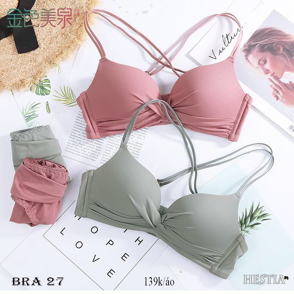 Bộ Đồ Lót Nữ, Áo lót nữ, Áo ngực Đệm Dày, Không Gọng, Nâng Đẩy Ngực - BỘ XOẮN