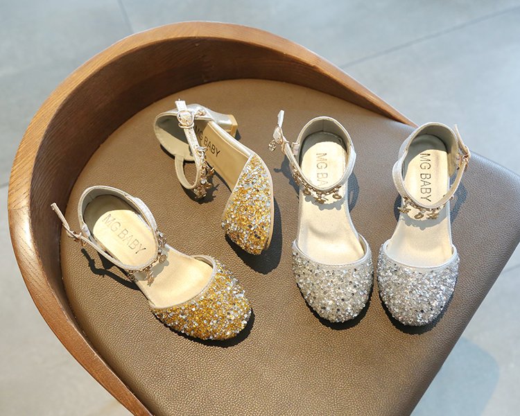 Giày Cao Gót Mềm Lấp Lánh Thời Trang Mùa Hè Cho Bé Gái
