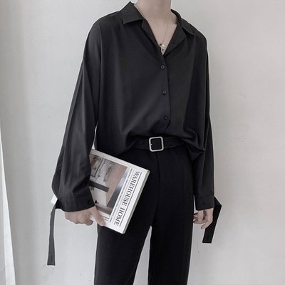 Sơ mi nam tay dài cổ vest fom rộng, style hàn quốc hàng độc lạ đẹp chất dày dặn