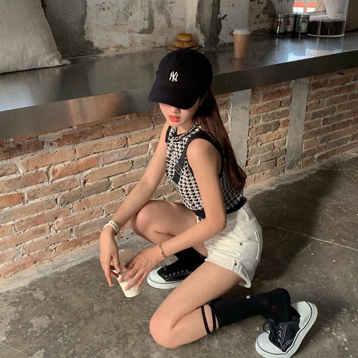 Áo Khoác Dệt Kim Không Tay Phong Cách Retro Harajuku