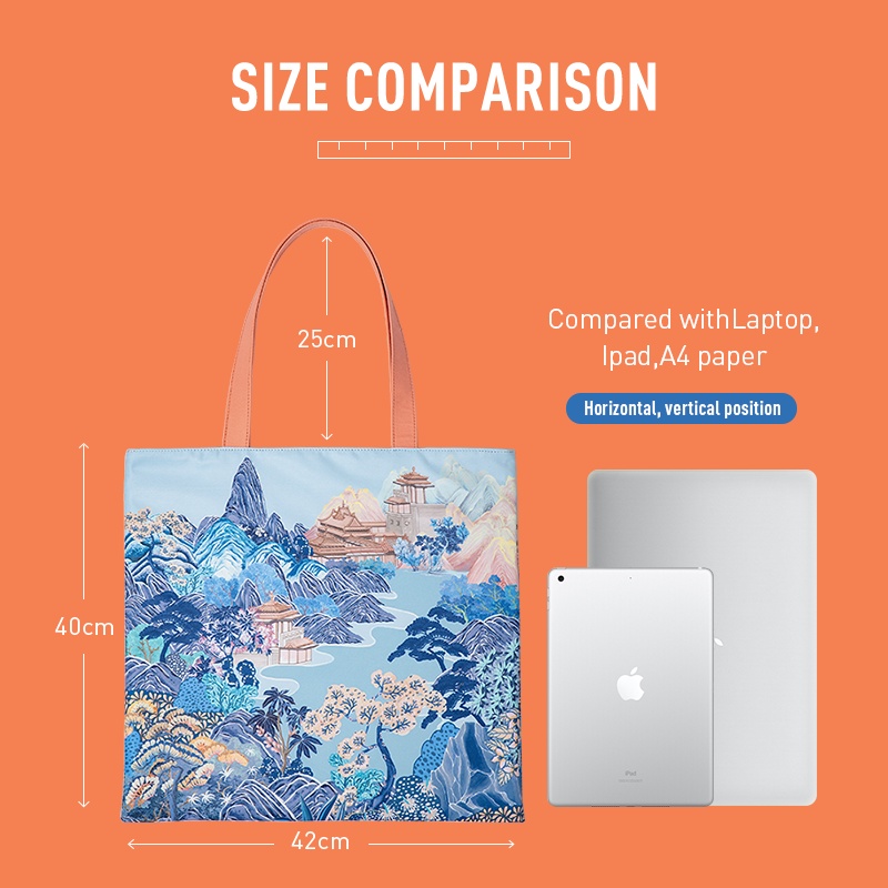 MAH Túi đeo vai Túi tote du lịch sức chứa lớn thiết kế in cảnh núi