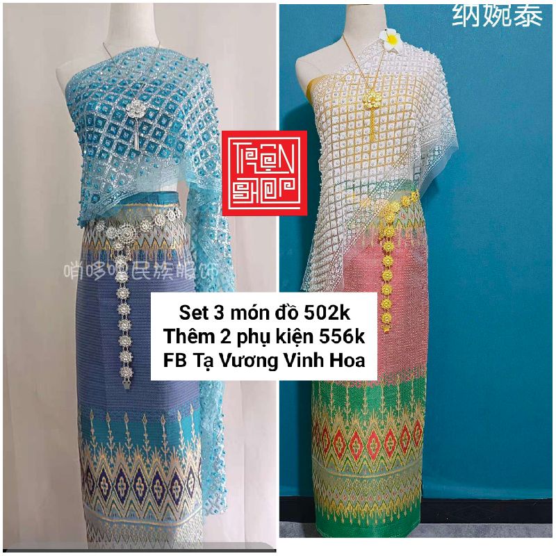 Trang phục Thái Lan xinh xắn set 5 món mẫu mới đa dạng và về liên tục