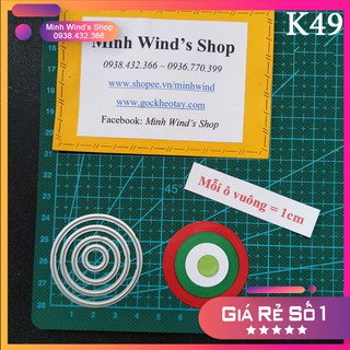 K49 - Khuôn thép, Khuôn Kim Loại Cắt Hình Tròn 4 Size 1-4cm Dùng Kèm Máy Cắt Khuôn Thép