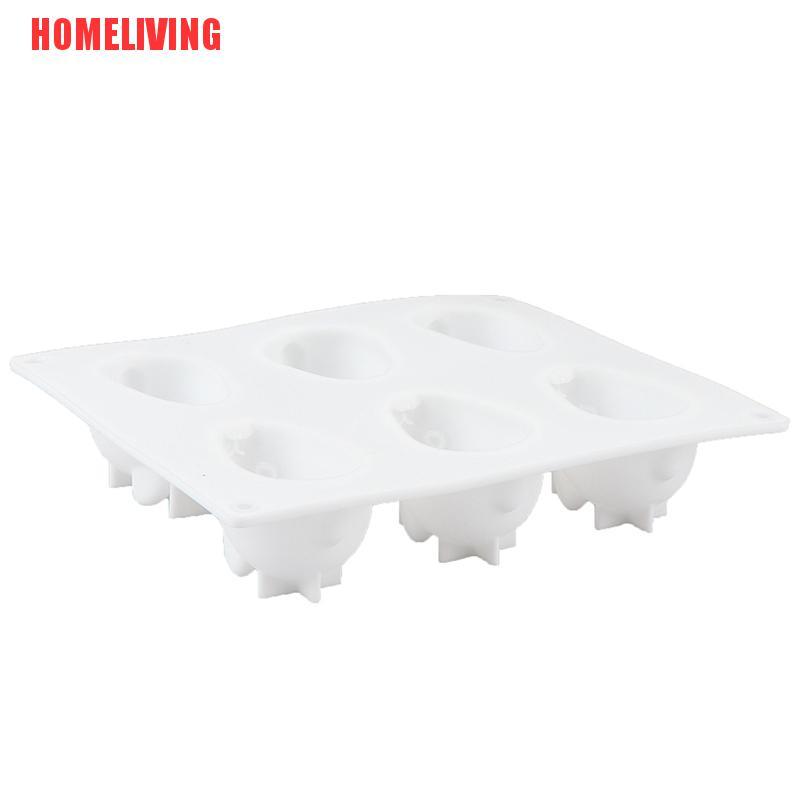 Khuôn Silicone Làm Bánh Mousse 6 Ngăn Tạo Hình Thỏ 3D Tiện Dụng