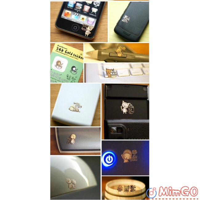 Miếng dán mạ vàng 24k chống bức xạ trang trí máy tính/ điện thoại