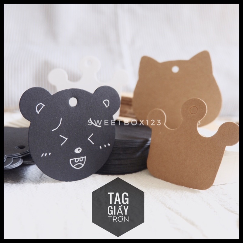 Tag Giấy Trơn Kraft - Thẻ Treo Trơn Dùng Để Ghi Lời Nhắn Cám Ơn Thank You Khách Hàng Tên Shop Trang Trí Gói Hàng